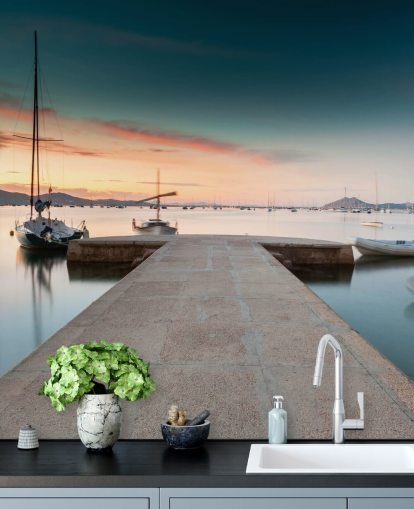 Papier peint Sunset Concrete Jetty