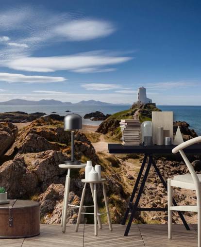 Rocky Coast og Lighthouse Baggrund Rocky Coast og Lighthouse Baggrund