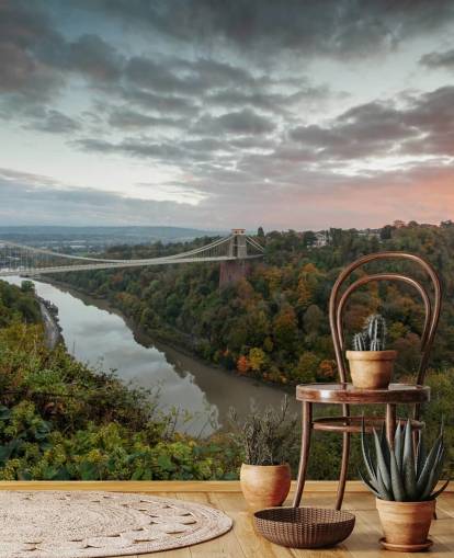 Efterårstid på Bristol Bridge Vægmaleri