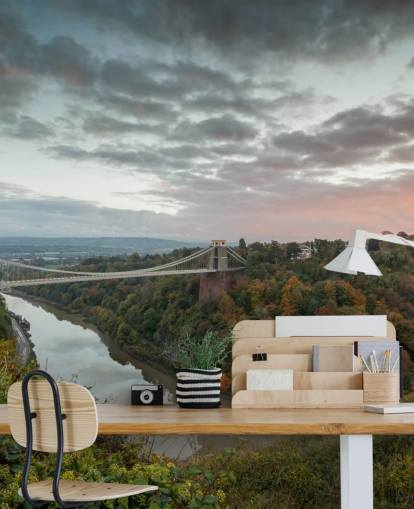 Decorazione murale con ponte autunnale a Bristol