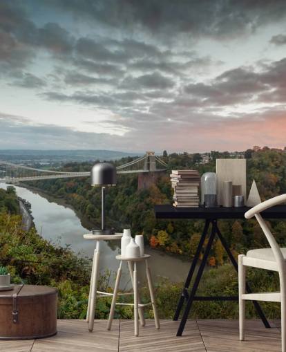 Decorazione murale con ponte autunnale a Bristol