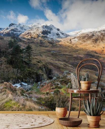 smukt landskabstapet kaldet Snow Mountains Snowdonia af Anthony Bryant Photography