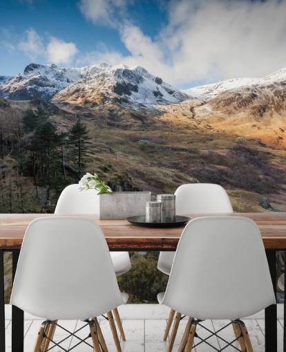 bellissima carta da parati paesaggistica chiamata Snow Mountains Snowdonia di Anthony Bryant Photography