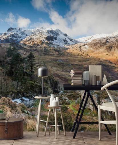 kaunis maisematapetti nimeltä Snow Mountains Snowdonia, kirjoittanut Anthony Bryant Photography