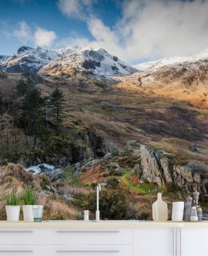 beautiful landscape wallpaper called Snow Mountains Snowdonia by Anthony Bryant Photography