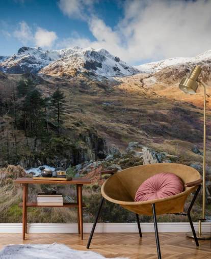 magnifique papier peint de paysage appelé Snow Mountains Snowdonia par Anthony Bryant Photography