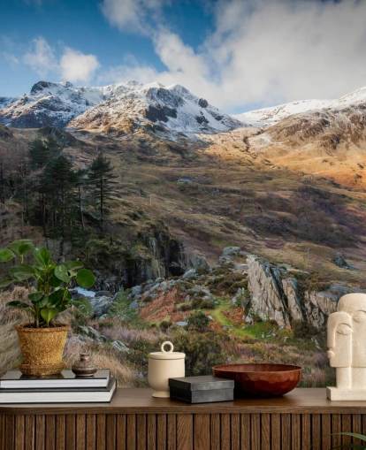 smukt landskabstapet kaldet Snow Mountains Snowdonia af Anthony Bryant Photography