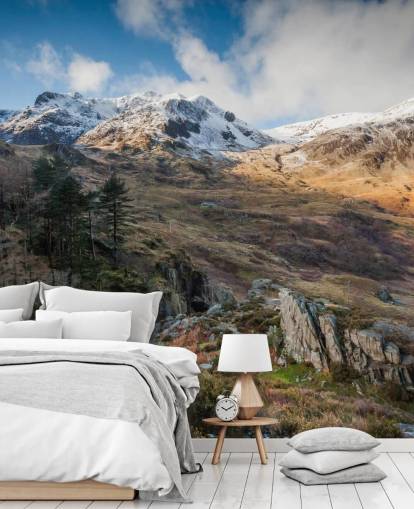 beautiful landscape wallpaper called Snow Mountains Snowdonia by Anthony Bryant Photography