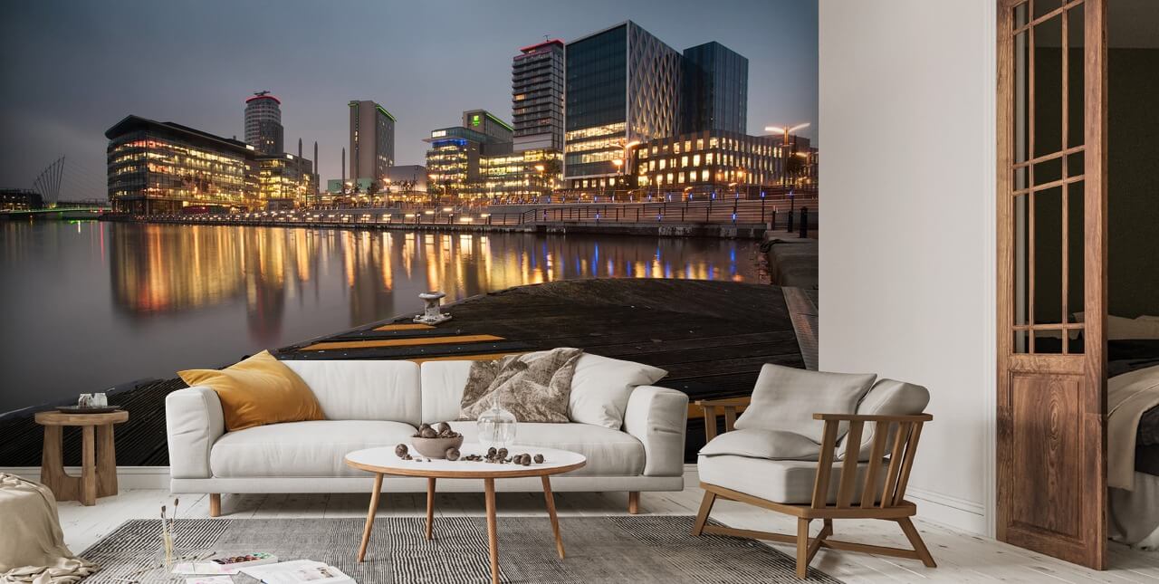 Media City Lights Wall Mural Wallsauce AU