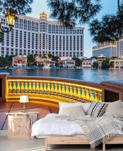 mural de pared personalizable del casino de Las Vegas llamado Bellagio Sunset del fotógrafo Anthony Bryant