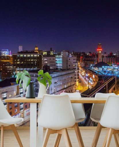 Manchester Oxford Road Skyline Wall Mural Manchester Oxford Road Skyline Wall Mural