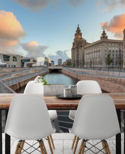 Liverpool Liver Building Sunrise City Wallpaper