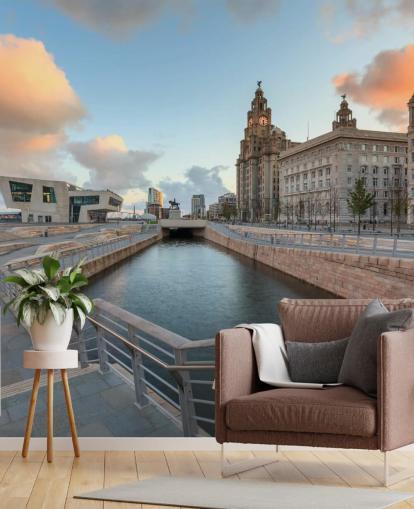 liverpool buildings and sunrise wallpaper