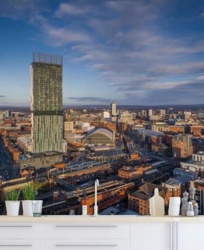 Manchester City Aerial Wall Mural Manchester City Aerial Wall Mural