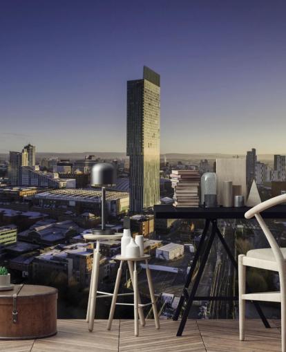 Fondo de pantalla de manchester city aerial sunrise