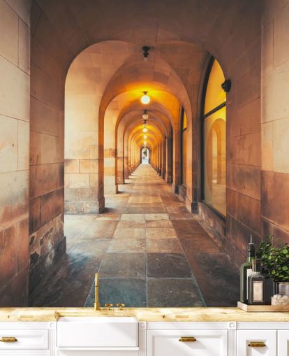 Bibliotek promenad Manchester väggmålning