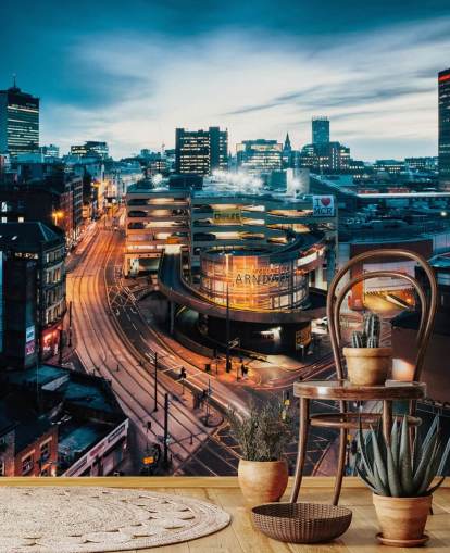 Décoration murale nocturne de Manchester Skyline