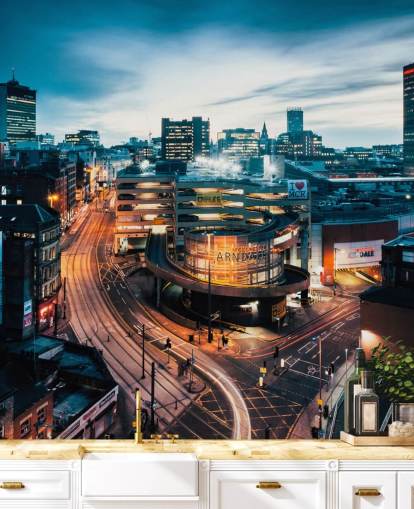 Décoration murale nocturne de Manchester Skyline Décoration murale nocturne de Manchester Skyline