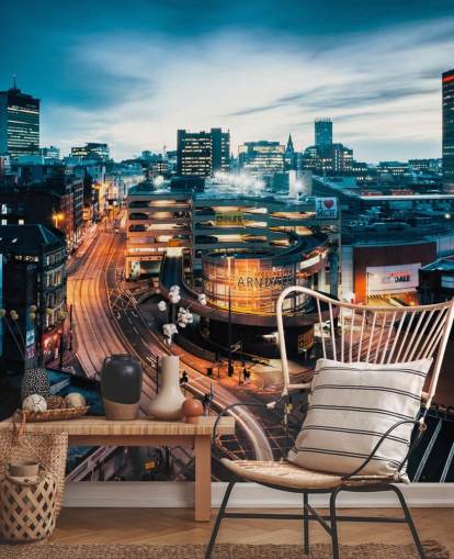 Mural de parede noturna Manchester Skyline