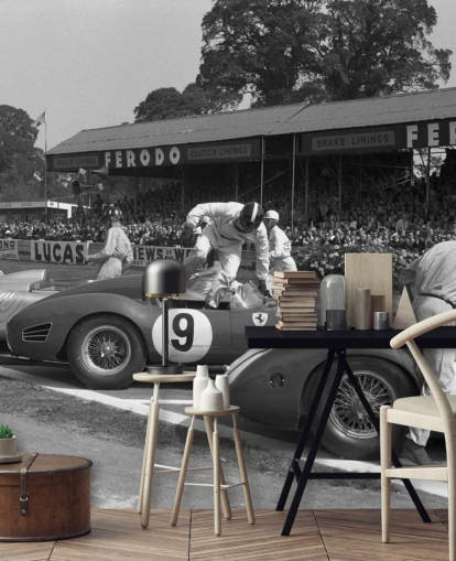 Black and White Vintage Cars Wallpaper