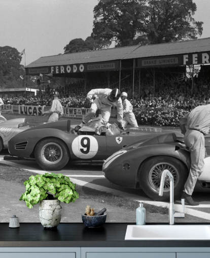 Black and White Vintage Cars Wallpaper