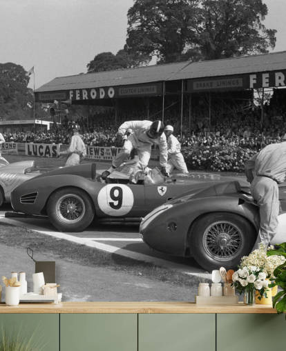Black and White Vintage Cars Wallpaper