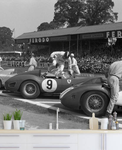 Black and White Vintage Cars Wallpaper