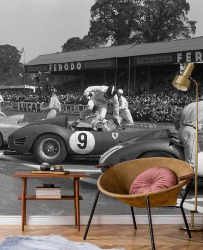 Black and White Vintage Cars Wallpaper