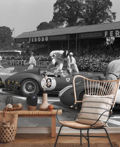 Black and White Vintage Cars Wallpaper