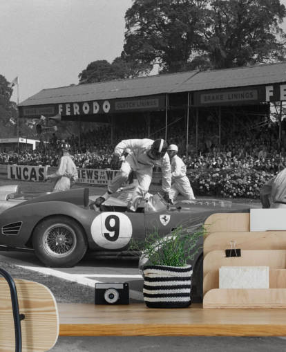 zwart-wit oldtimers behang