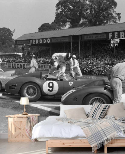 Black and White Vintage Cars Wallpaper