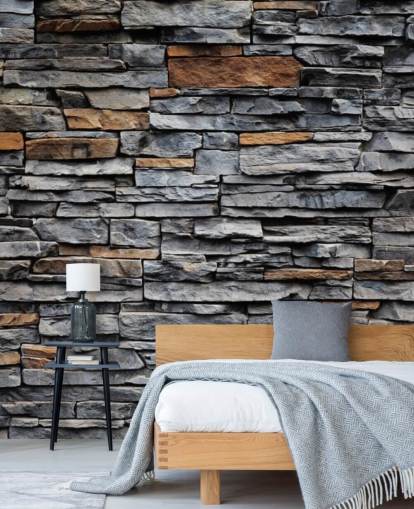 Blue and Brown Stone Wallpaper