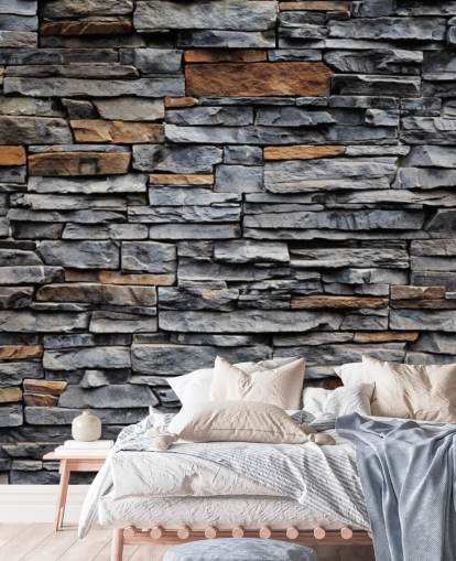 Blue and Brown Stone Wallpaper