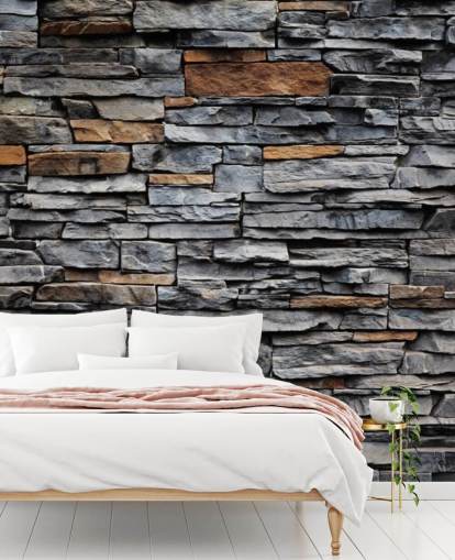 Papel de parede de pedra azul e marrom