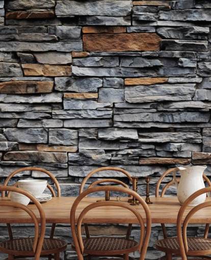 Blue and Brown Stone Wallpaper