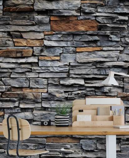 Blue and Brown Stone Wallpaper