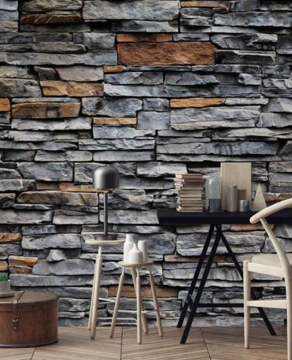 Blue and Brown Stone Wallpaper