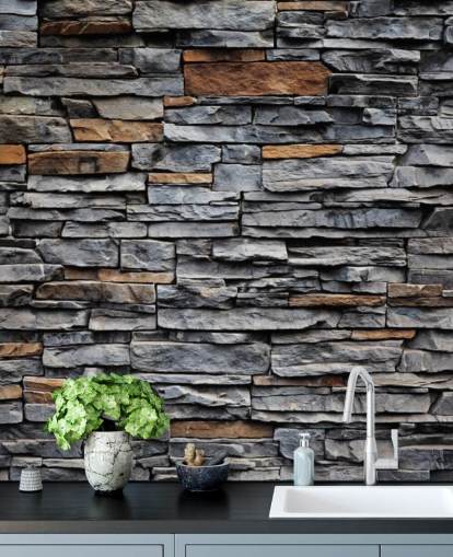 Blue and Brown Stone Wallpaper