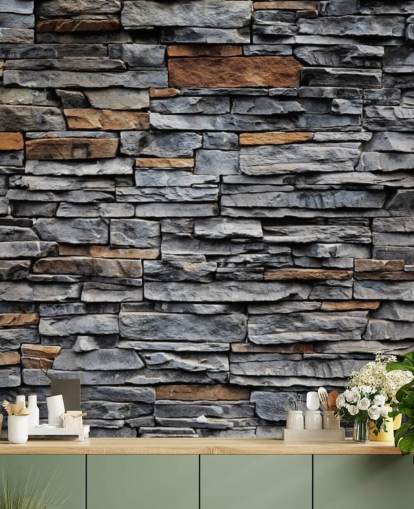 Blue and Brown Stone Wallpaper