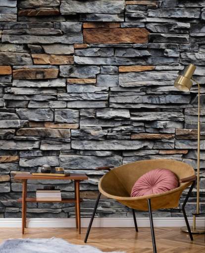 Papel de parede de pedra azul e marrom