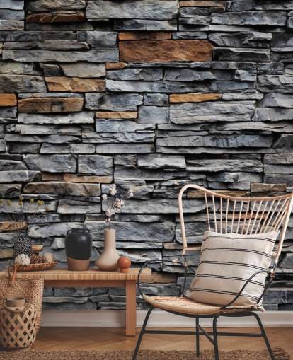 Blue and Brown Stone Wallpaper