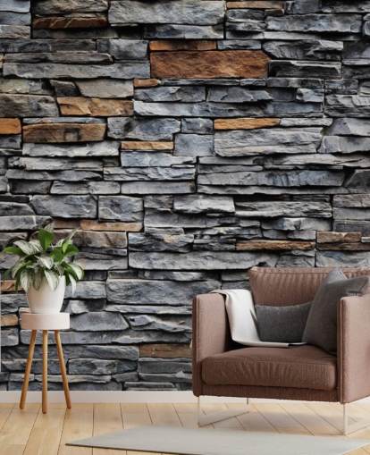 Blue and Brown Stone Wallpaper