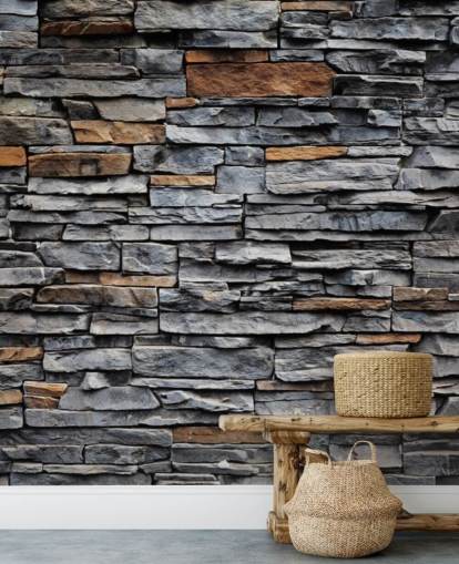 Blue and Brown Stone Wallpaper