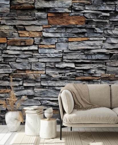 Blue and Brown Stone Wallpaper