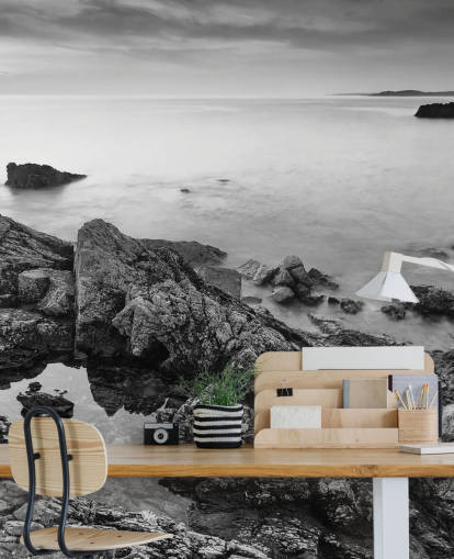 Black and White Coastal Wallpaper