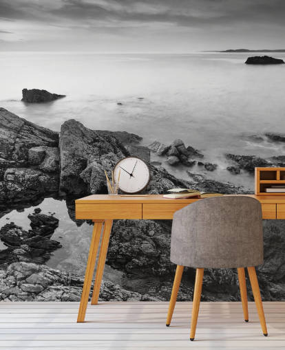 Black and White Coastal Wallpaper