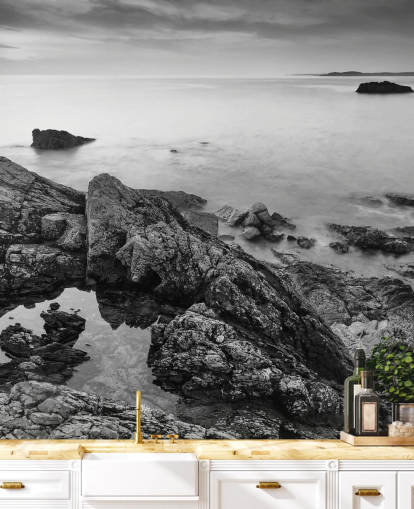 Black and White Coastal Wallpaper
