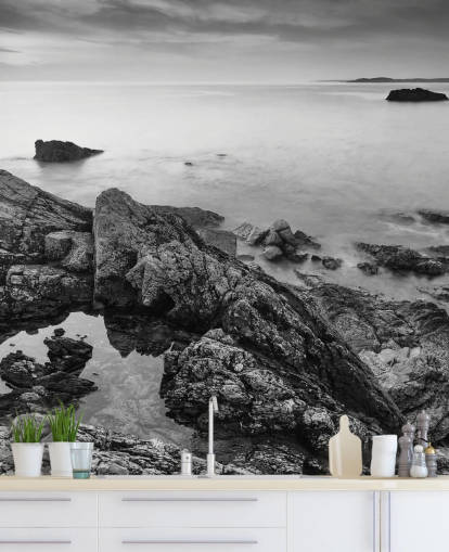 Black and White Coastal Wallpaper