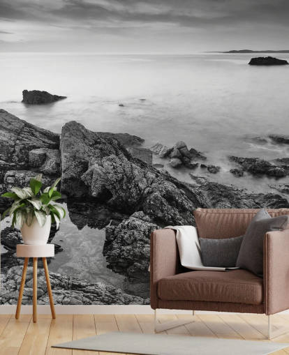 Black and White Coastal Wallpaper