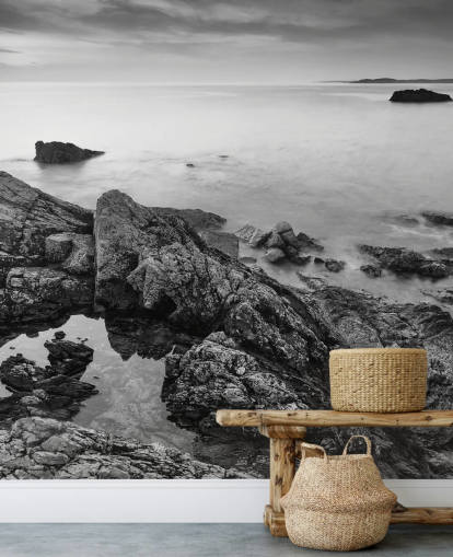 Black and White Coastal Wallpaper